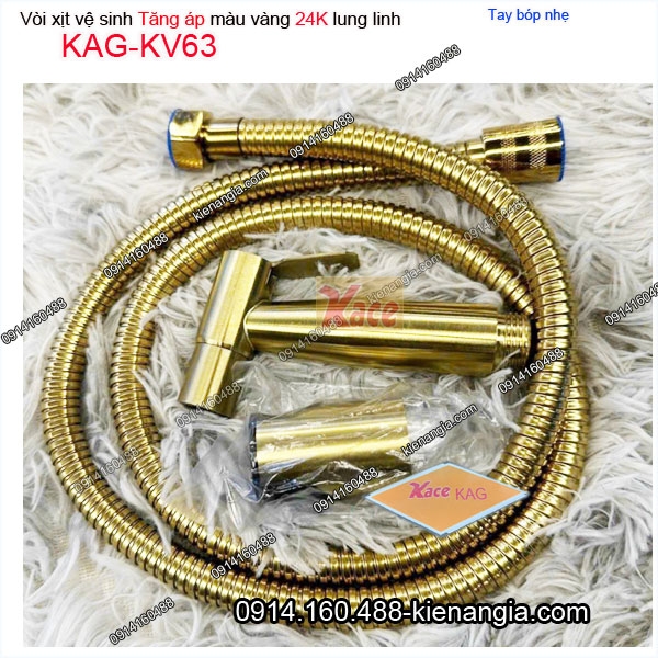 Vòi xịt vệ sinh màu vàng 24K KAG-KV63