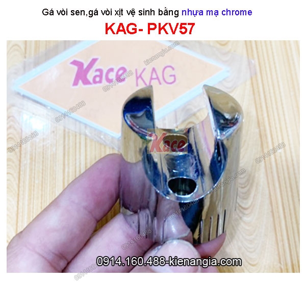 Gác vòi sen,gá vòi xịt TRÒN nhựa mạ chrome KAG-PKV57