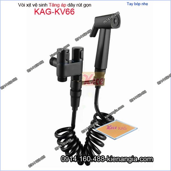 Vòi xịt vệ sinh tăng áp cao cấp màu đen KAG-KV66