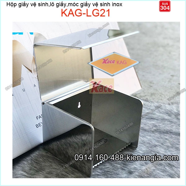 Hộp giấy vệ sinh kín inox sus304 KAG-LG21