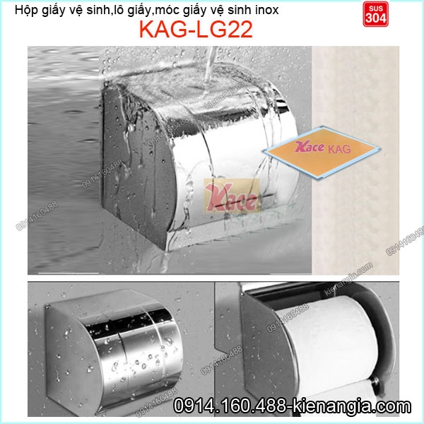 Hộp giấy vệ sinh kín inox sus304 KAG-LG22