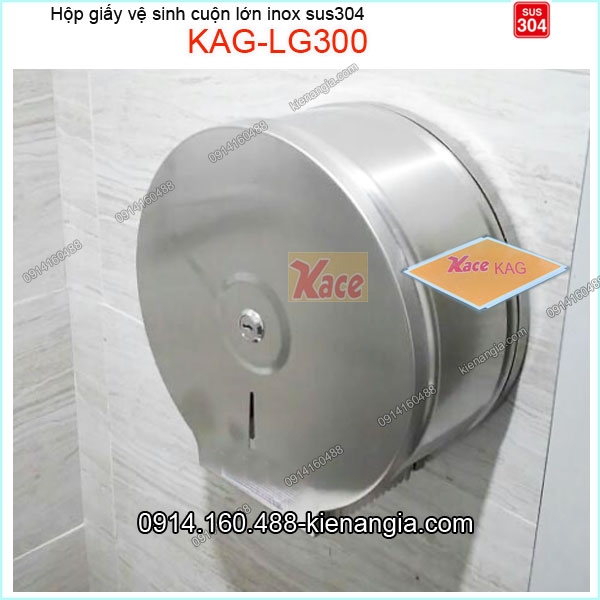Hộp giấy vệ sinh cuộn lớn bằng inox sus304 KAG-LG300