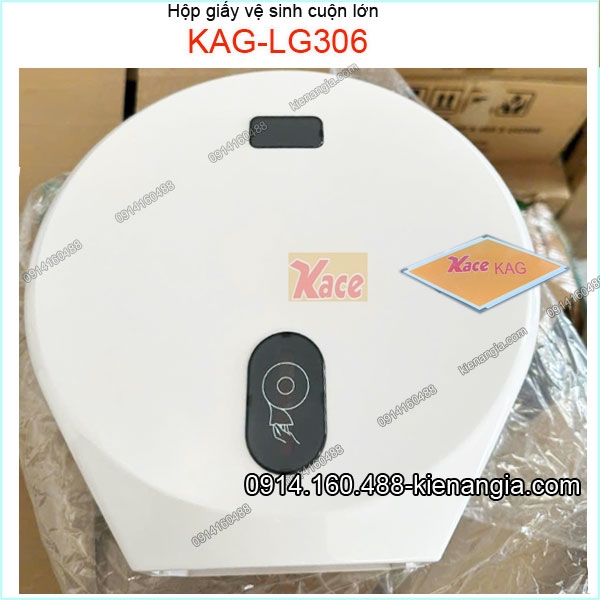 Hộp giấy vệ sinh cuộn lớn bằng nhựa ABS trắng KAG-LG306