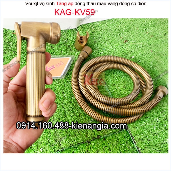 Vòi xịt vệ sinh tăng áp vàng đồng giả cổ  KAG-KV59