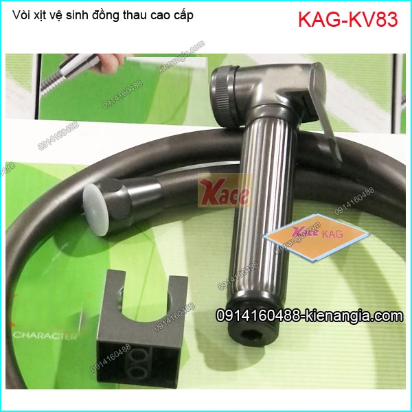 Vòi xịt vệ sinh đồng thau mạ XÁM cao cấp KAG-KV83