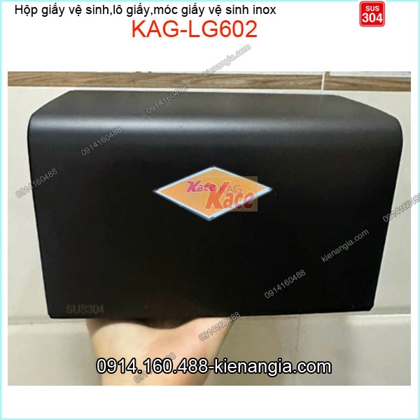 Hộp giấy vệ sinh kín inox sus304  mạ đen KAG-LG602