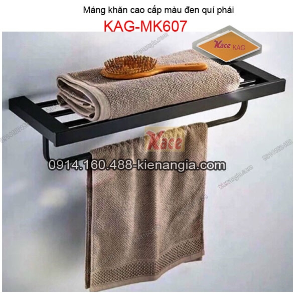Máng khăn đôi Vuông ĐEN KAG-MK607