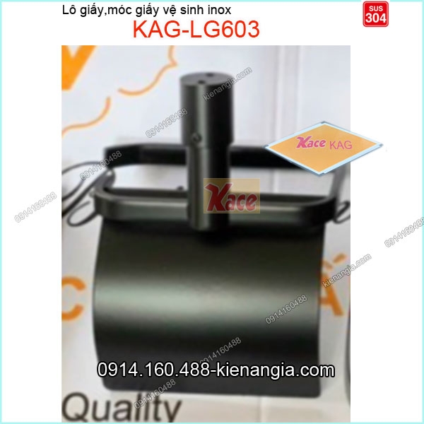 Móc giấy vệ sinh đế đúc đen KAG-LG603