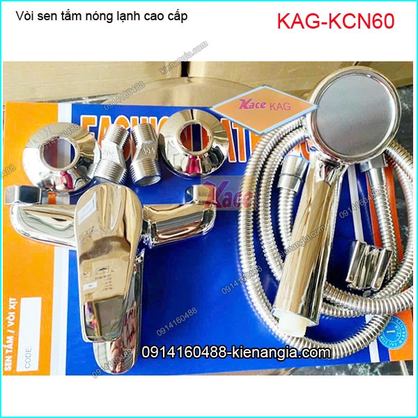Vòi sen tắm nóng lạnh đồng thau bóng KAG-KCN60