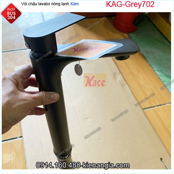 KAG-Grey702-Voi-chau-lavabo-nong-lanh-cao-30cm-Inox-sus304-Nano-XAM-KAG-Grey702