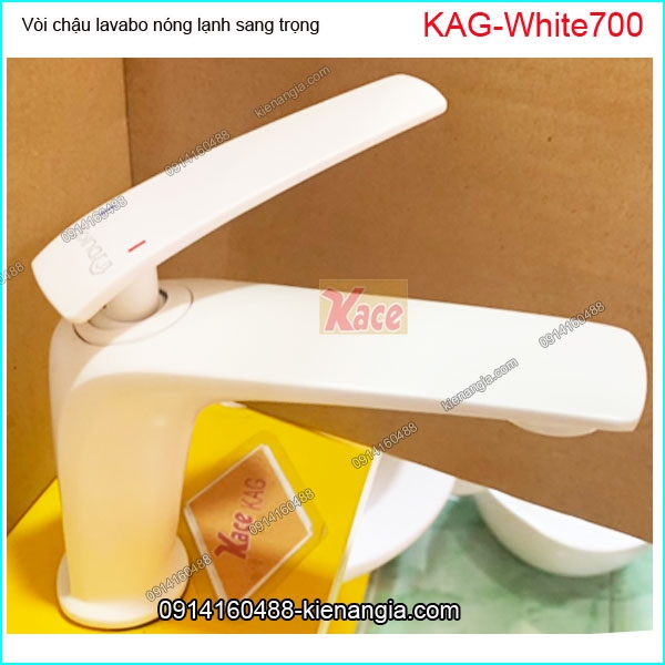 Vòi chậu lavabo màu Trắng nóng lạnh KAG-White700