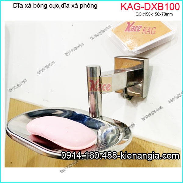 Dĩa xà bông cục phòng tắm  đế vuông inox sus304 KAG-DXB100