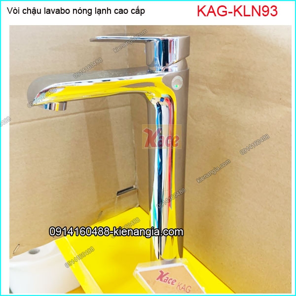 Vòi chậu lavabo nóng lạnh 30cm đồng thau Niken KAG-KLN93