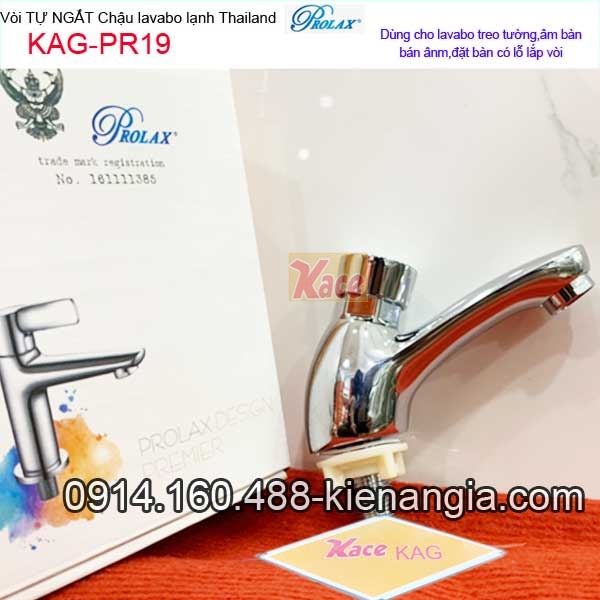Vòi Tự ngắt chậu lavabo Prolax Thailand KAG-PR19