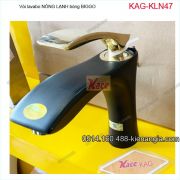 Vòi lavabo đen vàng 20cm nóng lạnh Biggo KAG-KLN47BM2023