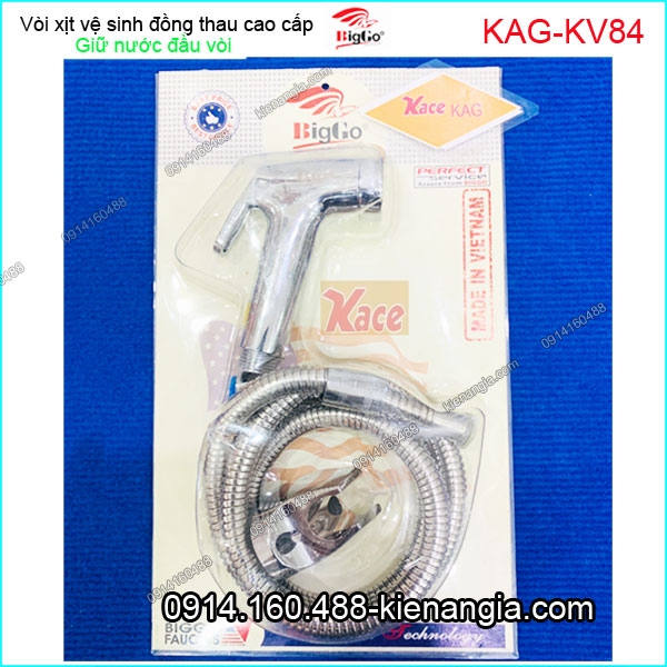 Vòi xịt vệ sinh đồng thau giữ nước đầu vòi BIGGO KAG-KV84