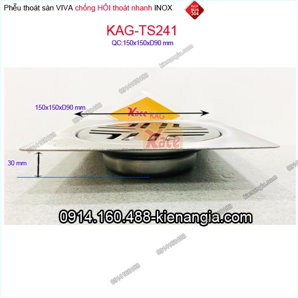 KAG-TS241-Thoat-san-phong-tam-VIVA-Inox-sus304-15x15xD90-KAG-TS241-kich-thuoc