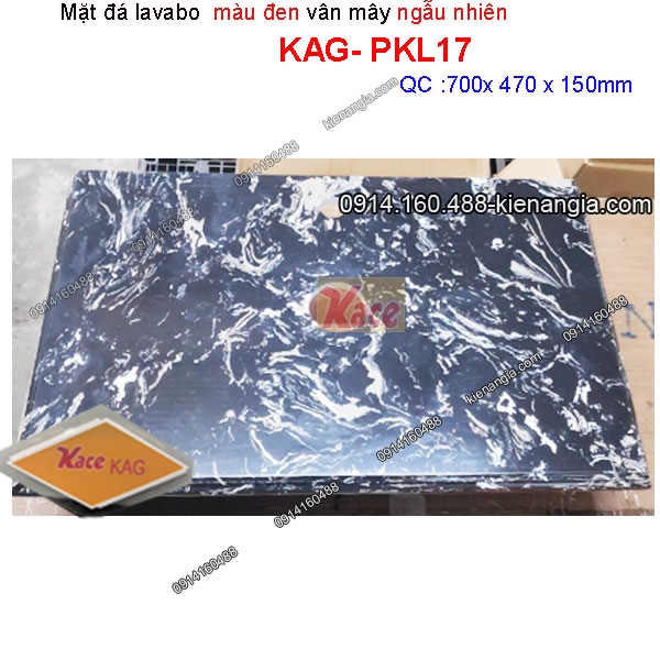 Mặt đá đen vân mây chậu lavabo 700x470 mm KAG-PKL17
