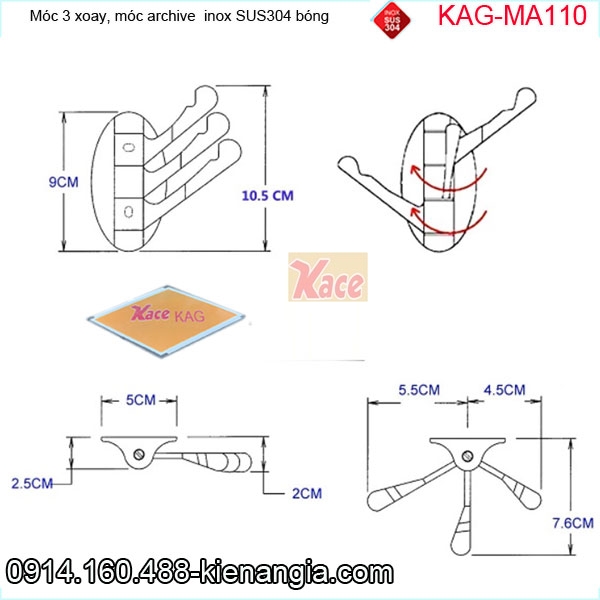 KAG-MA110-Moc-3-xoay-moc-archive-inox-sus304-bong-KAG-MA110-thong-so