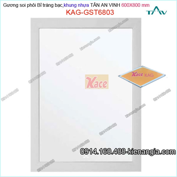 Gương soi khung nhựa Tân An Vinh 600x800 mm KAG-GST6803
