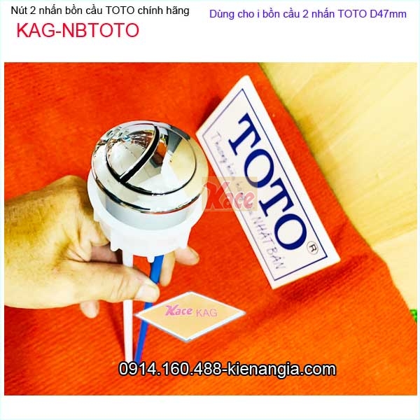 Nút 2 nhấn chính hãng bồn cầu TOTO lỗ D47 mm KAG-NBTOTO