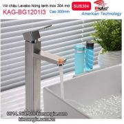 Vòi lavabo vuông cao 30cm đặt bàn,bán âm bàn BIGGO KAG-BG1201I3