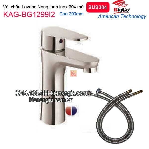 Vòi nóng lạnh chậu lavabo inox 304 BIGGO KAG-BG1299I2