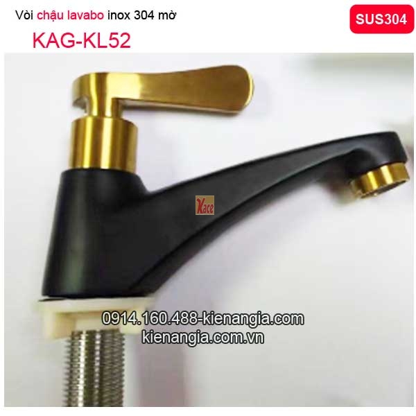 Vòi chậu lavabo inox vàng đen KAG-KL52