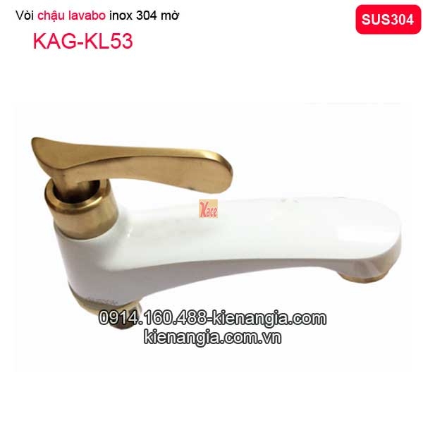 Vòi lavabo inox sus304 trắng vàng KAG-KL53