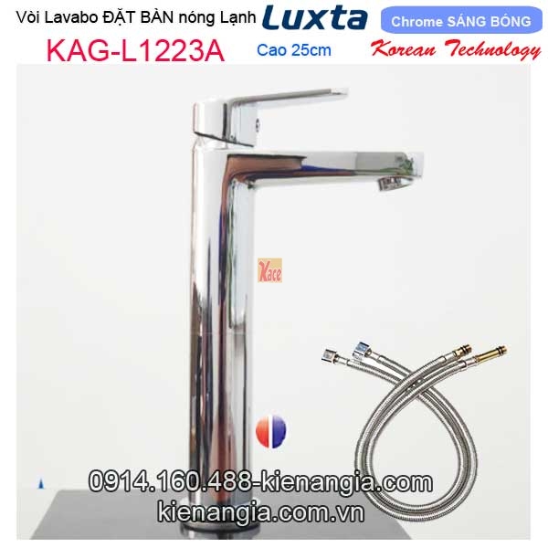 Vòi nóng lạnh cao 25cm,vòi Lavabo đặt bàn Korea Luxta KAG-L1223A