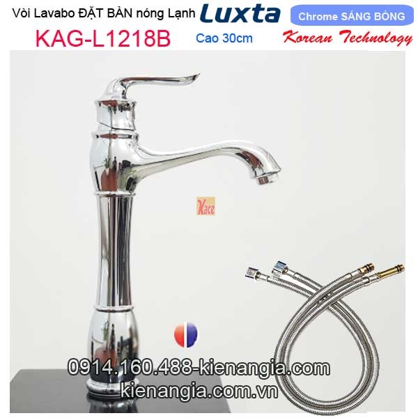 Vòi nóng lạnh cao 30cm,vòi Lavabo đặt bàn Korea Luxta KAG-L1218B