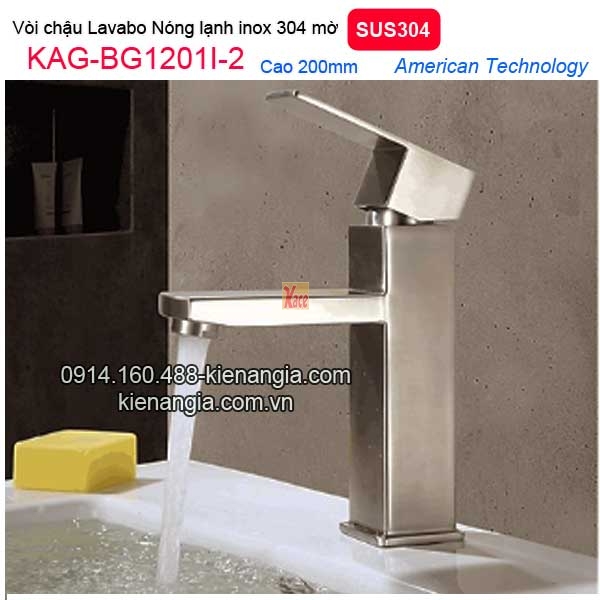 Vòi vuông nóng lạnh chậu lavabo âm bàn BIGGO KAG-BG1201I2