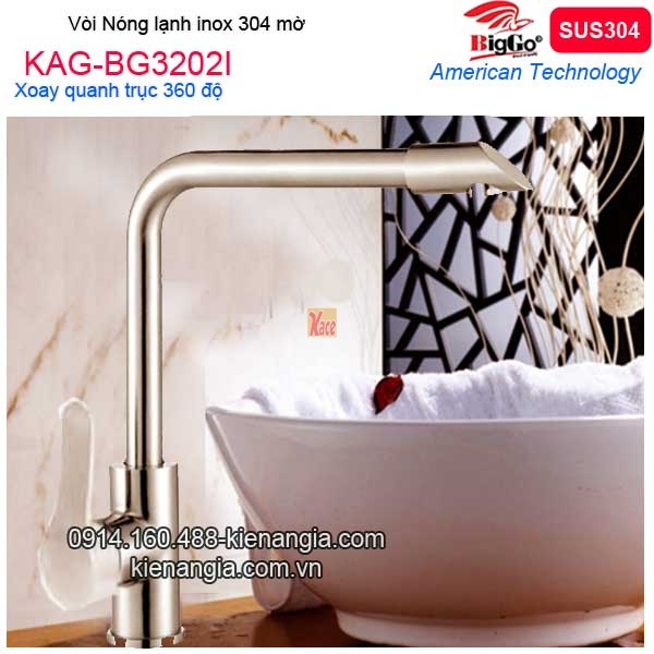 Vòi rửa chén nóng lạnh inox BIGGO KAG-BG3202IN