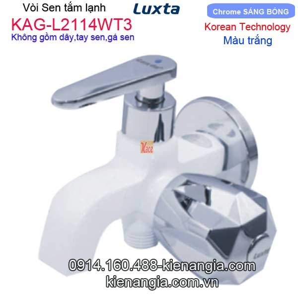 Vòi sen tắm lạnh màu trắng Korea Luxta-KAG-L2114WT3