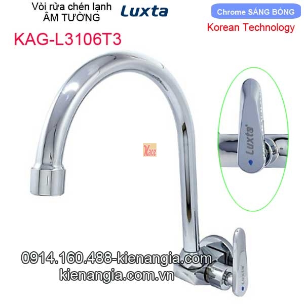 Vòi rửa chén lạnh âm tường Korea Luxta-KAG-L3106T3
