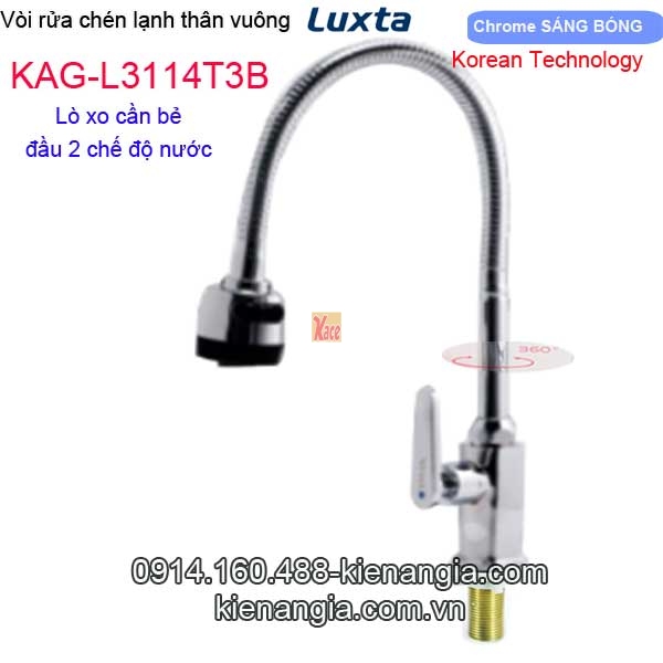 Vòi rửa chén lạnh thân vuông Korea Luxta-KAG-L3114T3B