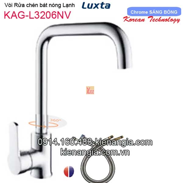 Vòi rửa chén bát nóng lạnh Korea Luxta KAG-L3206NV