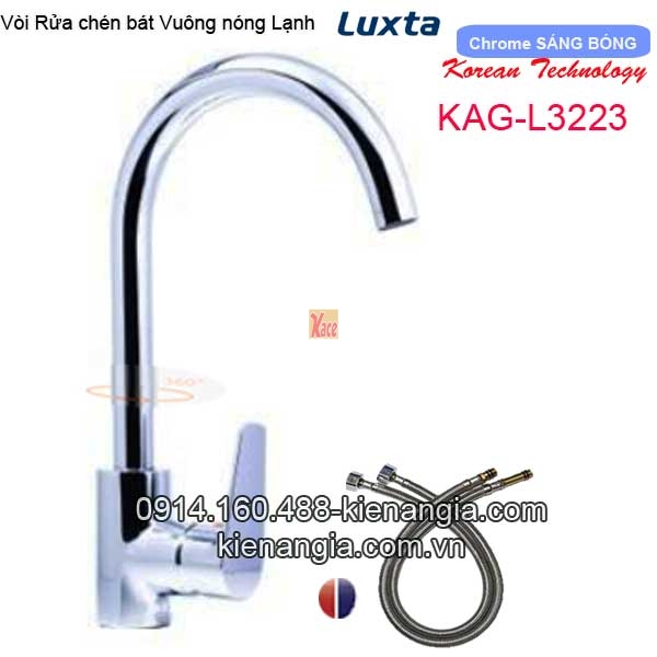 Vòi rửa chén bát nóng lạnh thân vuông Korea Luxta KAG-L3223