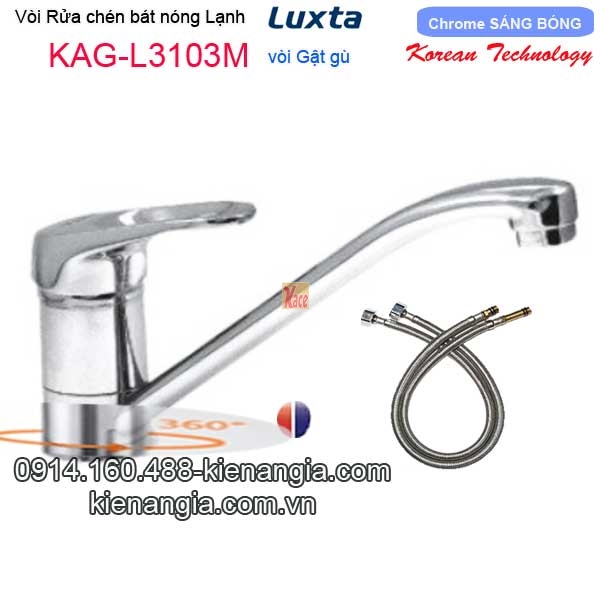 Vòi rửa chén nóng lạnh gật gù Korea Luxta KAG-L3103M