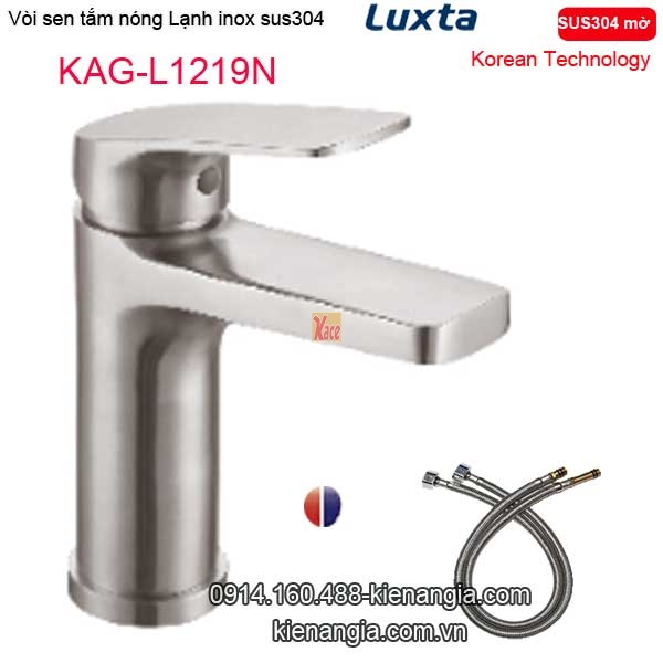Vòi lavabo nóng lạnh inox sus304 Korea Luxta KAG-L1219N