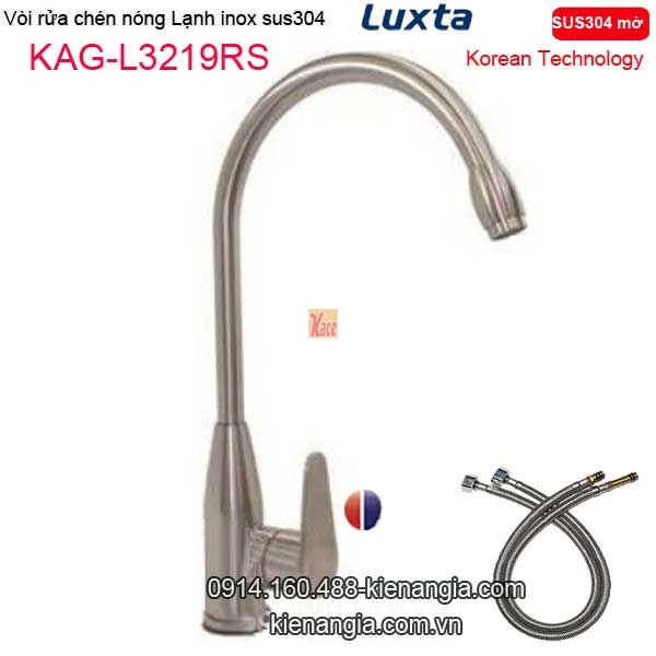 Vòi rửa chén nóng lạnh inox sus304 Korea Luxta KAG-L3219RS