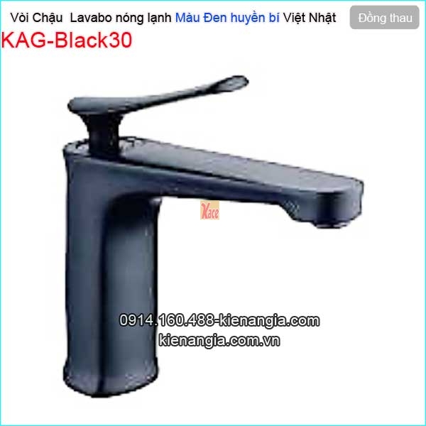 Vòi chậu lavabo nóng lạnh  đồng màu đen KAG-Black30