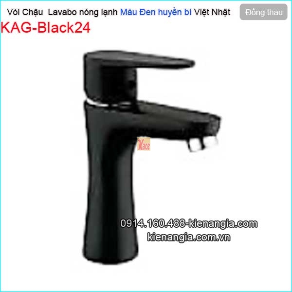 Vòi chậu lavabo nóng lạnh  đồng màu đen KAG-Black24