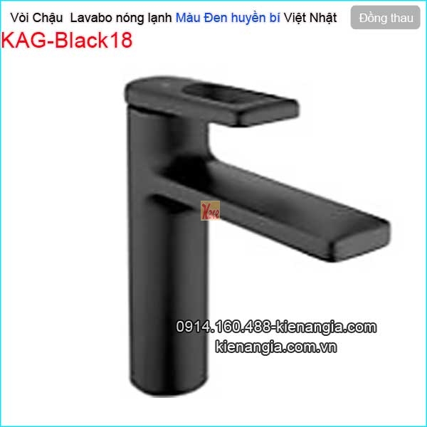 Vòi chậu lavabo nóng lạnh  đồng màu đen KAG-Black18