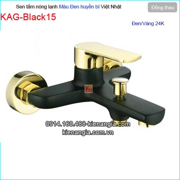 Sen tắm màu đen vàng 24K nóng lạnh ĐỘC LẠ KAG-Black15
