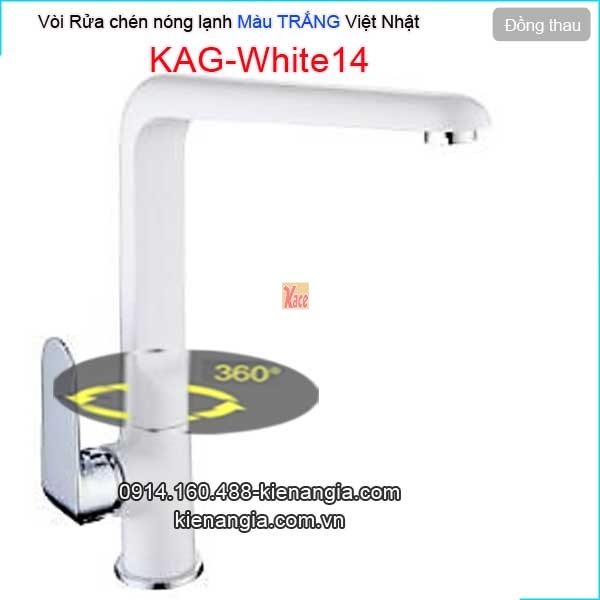 Vòi rửa chén nóng lạnh màu trắng KAG-White14