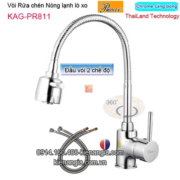Vòi rửa chén nóng lạnh lò xo Thailand-Proxia KAG-PR811