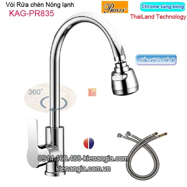 Vòi rửa chén nóng lạnh Thailand-Proxia KAG-PR835