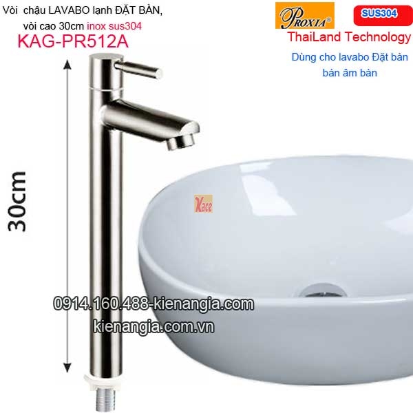 Vòi cao 30cm,vòi lavabo ĐẶT BÀN Thailand-Proxia KAG-PR512A