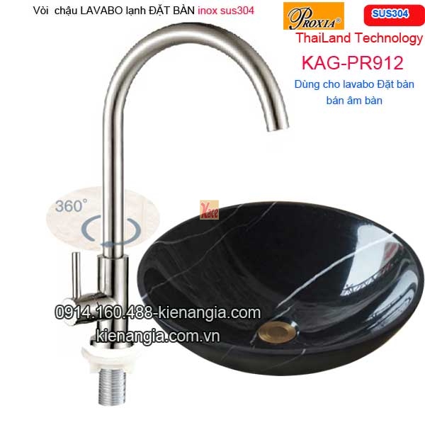 Vòi lạnh lavabo ĐẶT BÀN inox sus304 Thailand-Proxia KAG-PR912